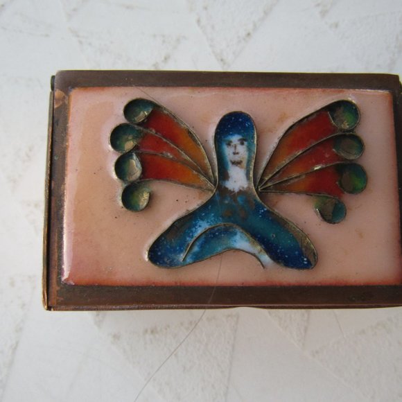 Vintage Copper and Enamel Butterfly Box - Picture 7 of 7